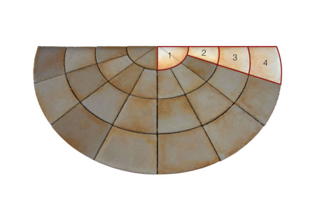 Радиальная тротуарная плитка Тиволи R1901-24 White Hills